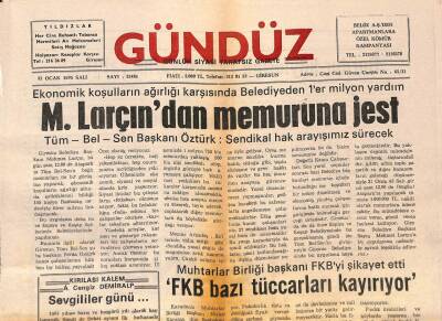 Giresun Gündüz Gazetesi 31 Ocak 1995 - Muhtarlar Birliği Başkanı FKB`yi Şikayet Etti GZ79707 - 1