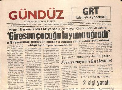 Giresun Gündüz Gazetesi 5 Temmuz 1995 - Asgari Ücrete DYP Fren Koydu GZ79708 - 1
