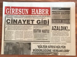Giresun Haber Gazetesi Kasım 1990 - Cinayet Gibi GZ1818 - 2