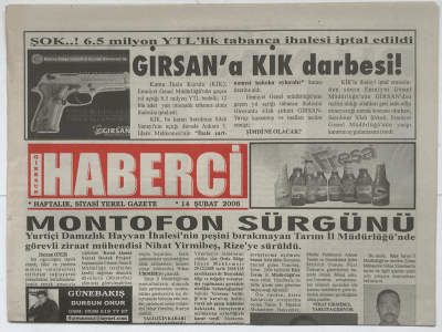 Giresun Haberci Gazetesi 14 Şubat 2006 - Girsana KİK Darbesi ! GZ3633 - 1