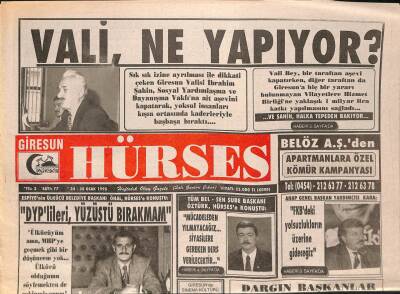 Giresun Hürses Gazetesi 24 - 30 Ocak 1995 - Tüm Bel-Sen Şube Başkanı Ferda Öztürk, Hürses`e Konuştu Siyasilere Gereken Ders Verilecektir GZ79699 - 1