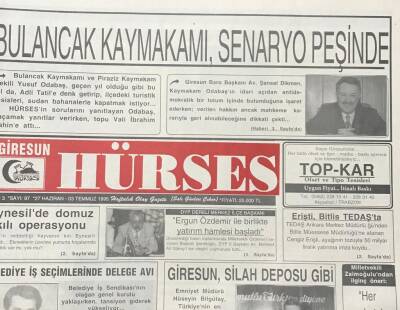 Giresun Hürses Gazetesi 27 Temmuz -3 Haziran 1995 - Emniyet Müdürü Hüseyin BilgütayGiresun Silah Deposu Gibi GZ36002 - 1