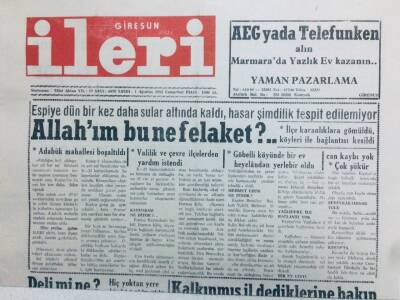Giresun İleri Gazetesi 1 Ağustos 1992 - Allahım Bu Ne Felaket GZ41452 - 1