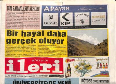Giresun İleri Gazetesi 1 Ekim 2011 - Üniversitede Yeni Bölümler GZ108312 - 1