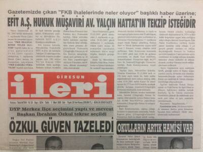 Giresun İleri Gazetesi 1 Mart 2005 - İbrahim Özkul Güven Tazeledi GZ32341 - 1