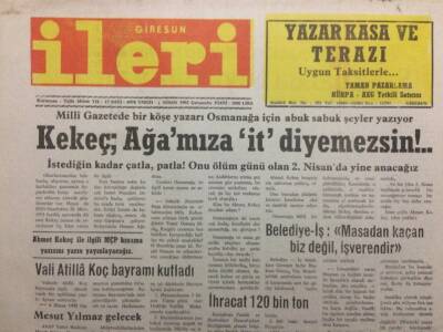 Giresun İleri Gazetesi 1 Nisan 1992 - İhracat 120 Bin Ton GZ34520 - 1