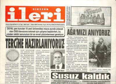 Giresun İleri Gazetesi 1 Nisan 2006 - Giresunspor Taraftarı Boluya Gidiyor GZ108686 - 1