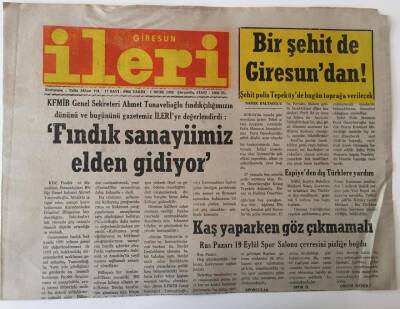 Giresun İleri Gazetesi - 1 Ocak 1992 - Fındık Sanayimiz Elden Gidiyor - GZ43868 - 1