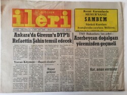 Giresun İleri Gazetesi - 1 Şubat 1992 - Ankarada Giresunu DYPli Refaettin Şahin Temsil Edecek GZ43894 - 2
