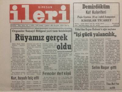 Giresun İleri Gazetesi 1 Şubat 1993 - Rüyamız Gerçek Oldu GZ34738 - 1