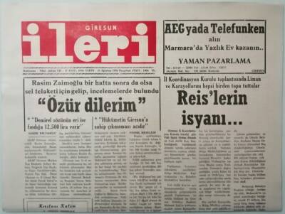 Giresun İleri Gazetesi 10 Ağustos 1992 Bulancaksporun Yarinki Şöleninde Buluşalım -GZ37484 - 1