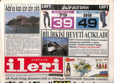Giresun İleri Gazetesi 10 Ağustos 2011 - Canikli Eğribel Tüneli 2012de Başlayıp 2015te Bitecek GZ108181 - 1