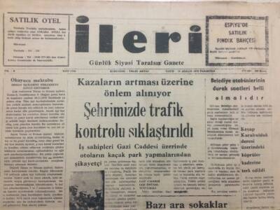 Giresun İleri Gazetesi 10 Aralık 1979 - Kazaların Artması Üzerine Önlem GZ38334 - 1