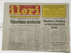 Giresun İleri Gazetesi 10 Eylül 1990 - Yönetime Protesto GZ7325 - 1