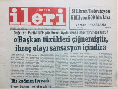 Giresun İleri Gazetesi 10 Eylül 1993 - Başkan Tüzükleri Çiğnemiştir GZ41639 - 1