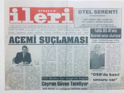 Giresun İleri Gazetesi 10 Eylül 1999 - Giresunda Vergi Tahsilatı %76 GZ43208 - 1