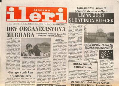 Giresun İleri Gazetesi 10 Haziran 2003 - Dev Organizasyona Merhaba GZ101680 - 1