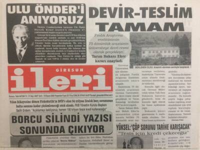 Giresun İleri Gazetesi 10 Kasım 2005 - Devir Teslim Tamam GZ32302 - 1