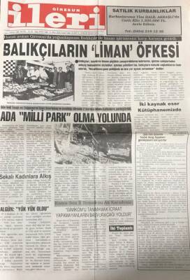 Giresun İleri Gazetesi 10 Mart 2000 -Ada Milli Park Olma Yolunda GZ30582 - 1