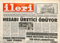 Giresun İleri Gazetesi 10 Mart 2006 - FKB Hesabı Üretici Ödüyor GZ101675 - 2