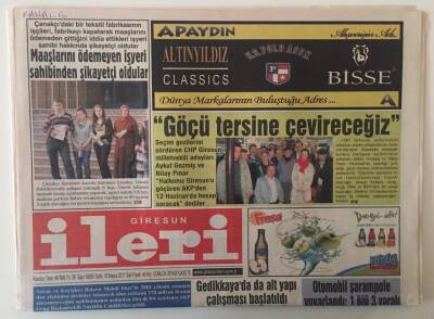 Giresun İleri Gazetesi 10 Mayıs 2011 - Göçü Tersine Çevireceğiz GZ31203 - 1