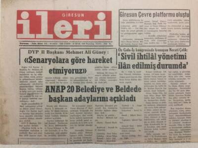 Giresun İleri Gazetesi 10 Ocak 1994 - Anap 20 Belde Ve Belediye Başkan Adayını Açıkladı GZ38296 - 1