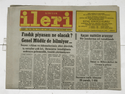 Giresun İleri Gazetesi 10 Temmuz 1990 - Fındık Piyasası Ne Olacak GZ7337 - 1