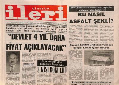 Giresun İleri Gazetesi 10 Temmuz 2000 - Giresun Tanıtım Grubunun Giresun Sevgisi Kampanyası Sürüyor GZ79016 - 1