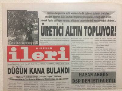 Giresun İleri Gazetesi 10 Temmuz 2004 - Üretici Altın Topluyor GZ32383 - 1