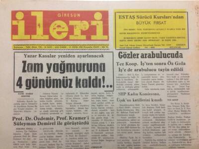 Giresun İleri Gazetesi 11 Ekim 1990 - Zam Yağmuruna Dört Günümüz Kaldı GZ38286 - 1