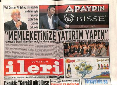 Giresun İleri Gazetesi 11 Ekim 2011 - Memlekete Yatırım Yapın GZ108198 - 1