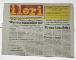 Giresun İleri Gazetesi 11 Eylül 1990 - Giresun Hassas Bölge GZ7324 - 2