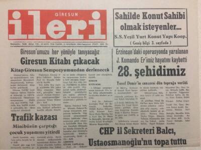 Giresun İleri Gazetesi 11 Haziran 1994 - 28.Şehidimiz GZ38320 - 1
