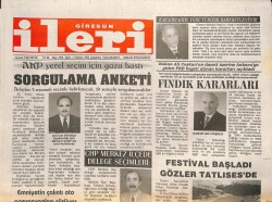 Giresun İleri Gazetesi 11 Haziran 2003 - Fındık Kararları GZ101681 - 2