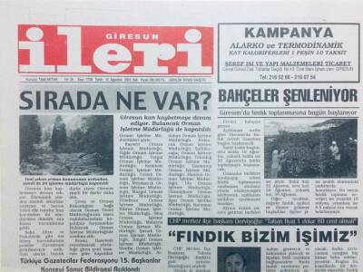 Giresun İleri Gazetesi 12 Ağustos 2003 - Bahçeler Şenleniyor GZ41069 - 1