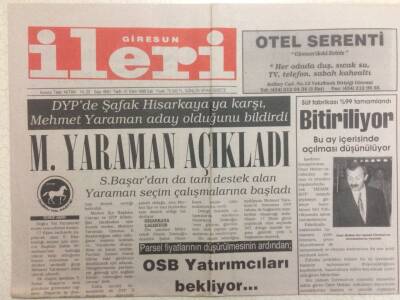 Giresun İleri Gazetesi 12 Ekim 1999 - Süt Fabrikası Bitiriliyor GZ32285 - 1