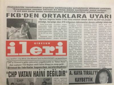 Giresun İleri Gazetesi 12 Ekim 2005 - FKBden Ortaklara Uyarı GZ32304 - 1