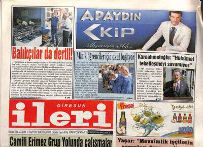 Giresun İleri Gazetesi 12 Eylül 2011 - Balıkçılar Dertli GZ108298 - 1