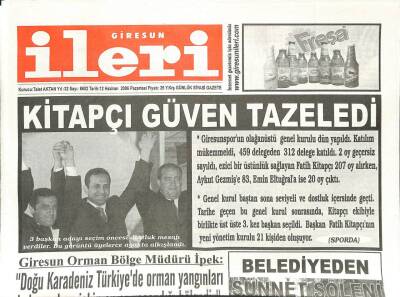 Giresun İleri Gazetesi 12 Haziran 2006 - Fatih Kitapçı Güven Tazeledi GZ108405 - 1