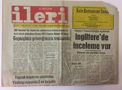 Giresun İleri Gazetesi 12 Kasım 1986 - Radyasyon Yine Güncelliğini Koruyor GZ13475 - 1