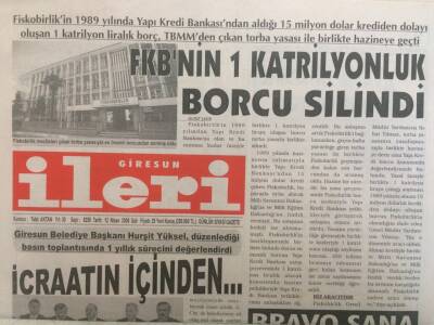 Giresun İleri Gazetesi 12 Nisan 2005 - FKBnin Bir Katrilyonluk Borcu Silindi GZ35233 - 1
