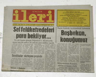 Giresun İleri Gazetesi 12 Temmuz 1990 - Başbakan Konuğumuz GZ7335 - 1