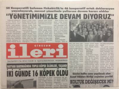 Giresun İleri Gazetesi 13 Aralık 2005 - İki Günde 16 Köpek Öldü GZ32338 - 1
