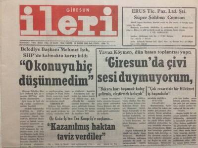 Giresun İleri Gazetesi 13 Ekim 1992 - Kazanılmış Haktan Taviz Verdiler GZ32527 - 1