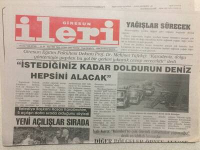 Giresun İleri Gazetesi 13 Ekim 2003 - Giresun Limanında Fırkateyn GZ32391 - 1
