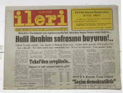 Giresun İleri Gazetesi 13 Eylül 1990 - Halil İbrahim Sofrasına Buyurun GZ7322 - 2