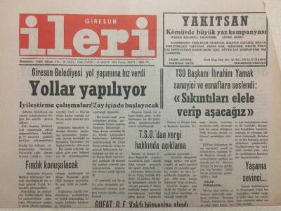 Giresun İleri Gazetesi 13 Mayıs 1994 - Yollar Yapılıyor GZ38329 - 1