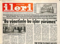 Giresun İleri Gazetesi 13 Şubat 2006 - Bu Yönetimle Bu İşler Yürümez GZ101645 - 2