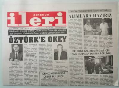 Giresun İleri Gazetesi 14 Haziran 2003 Belediye Kaldırım İşgali İçin Esnaflarından Destek Bekliyor -GZ33308 - 1