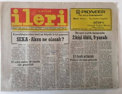 Giresun İleri Gazetesi 14 Kasım 1991 - SEKA - Aksu Ne Olacak ? GZ31197 - 1